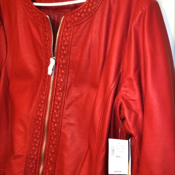 CLEO, Red Leather jacket new with tags. - Picture 5 of 5